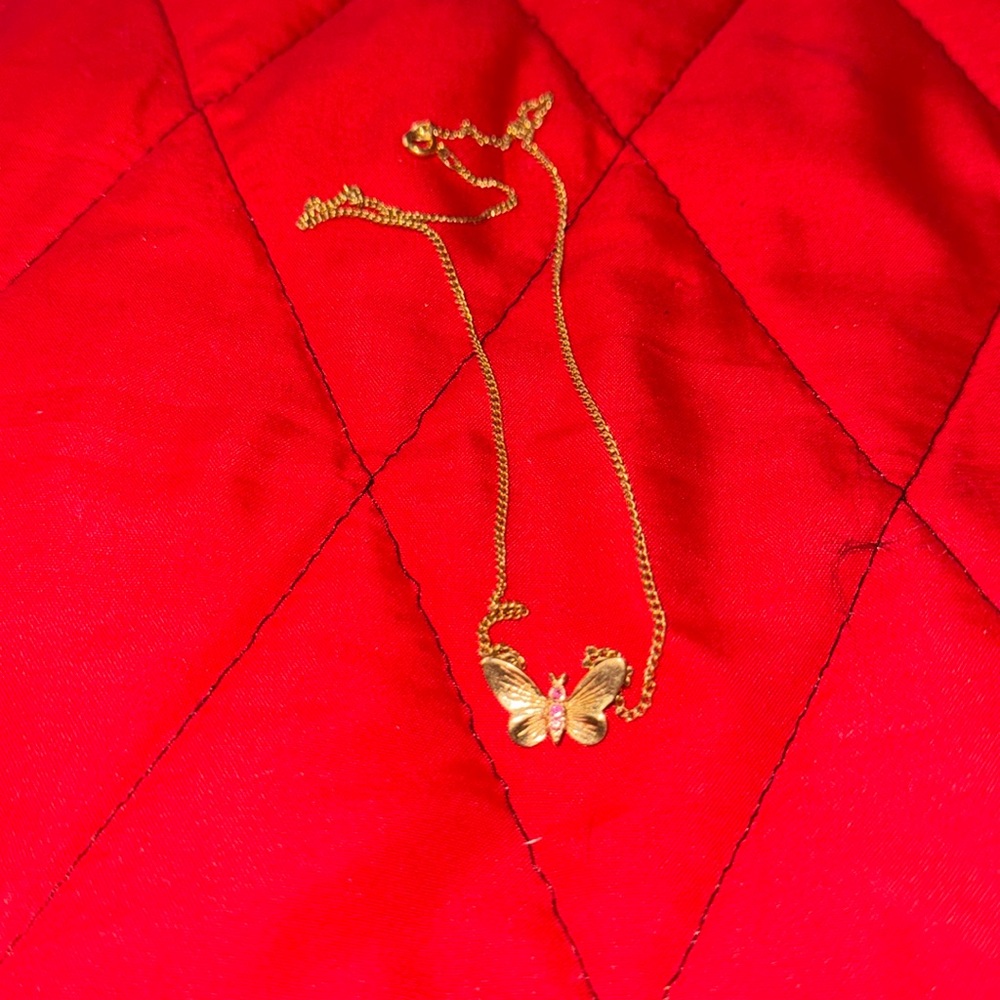 Vintage Gold butterfly necklace